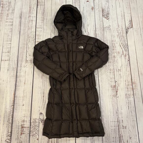The North Face Jackets & Blazers - The North Face 600 Down Puffer Coat XS Long Brown Hooded Goose Fill Jacket